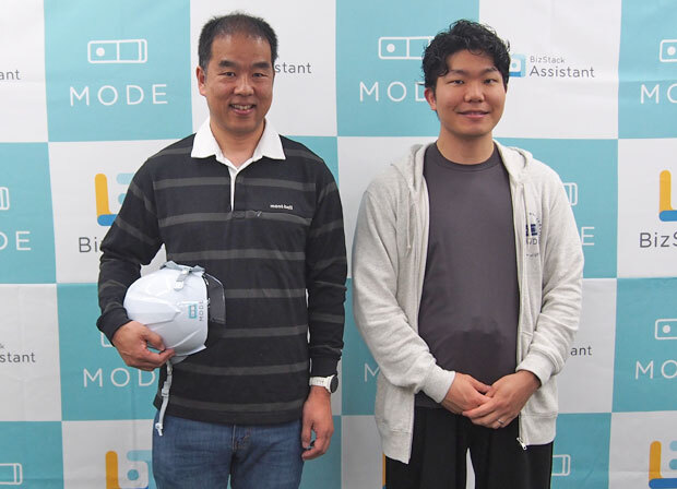 MODE 共同創業者 共同最高経営責任者の上田学氏（左）とプロダクトマネージャーの渡邉飛雄馬氏